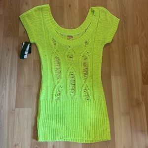 BABY PHAT LIME GREEN KNIT SWEATER PULLOVER DRESS SIZE:1X